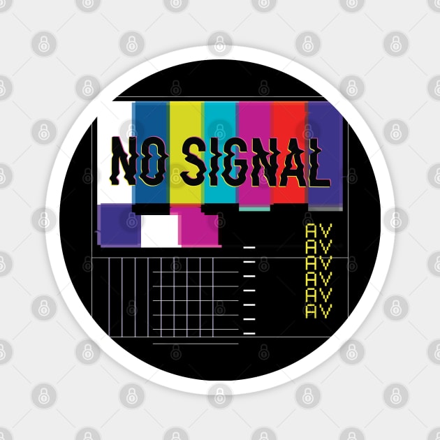 No Signal Retro TV Glitch Magnet by Noveldesigns